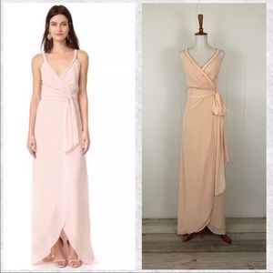 Ceremony Joanna August Peach‎ Parker Braided Strap Wrap Maxi Dress